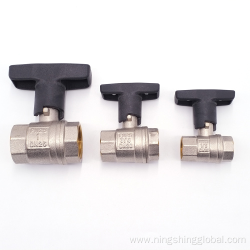 Brass ball vale with PVC handle